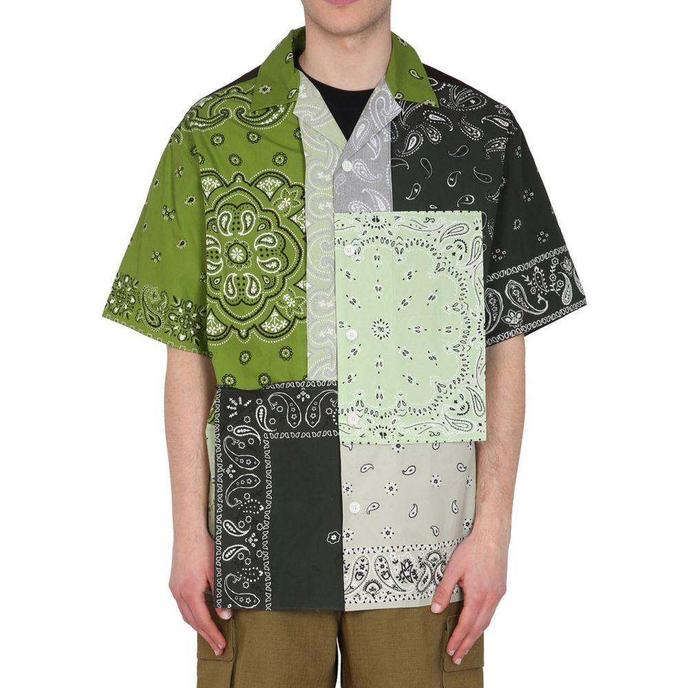 Bicolor Cotton Shortsleeve Shirt