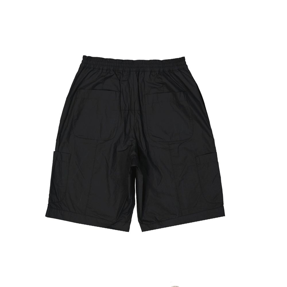 Black Cotton Cargo Shorts