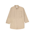 Beige Cotton Full-Length Jacket