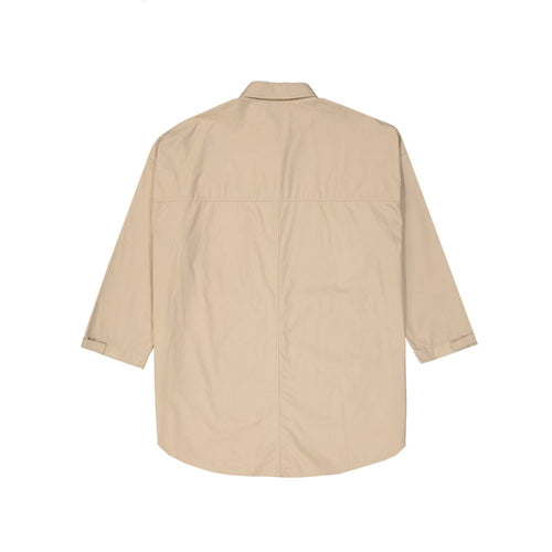 Beige Cotton Full-Length Jacket