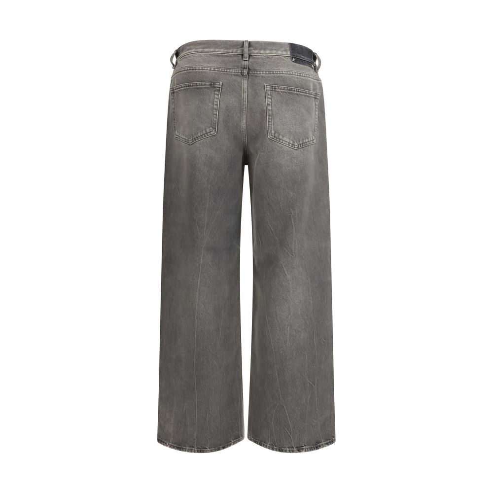 Gray Cotton Relaxed Fit Jeans