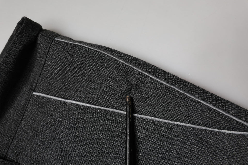 Gray Polyester Formal Dress Trouser Pants