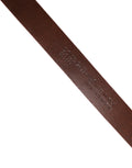 Red Leather Gold Tone Metal Buckle Men Belt