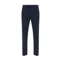 Blue Cotton Casual Pants