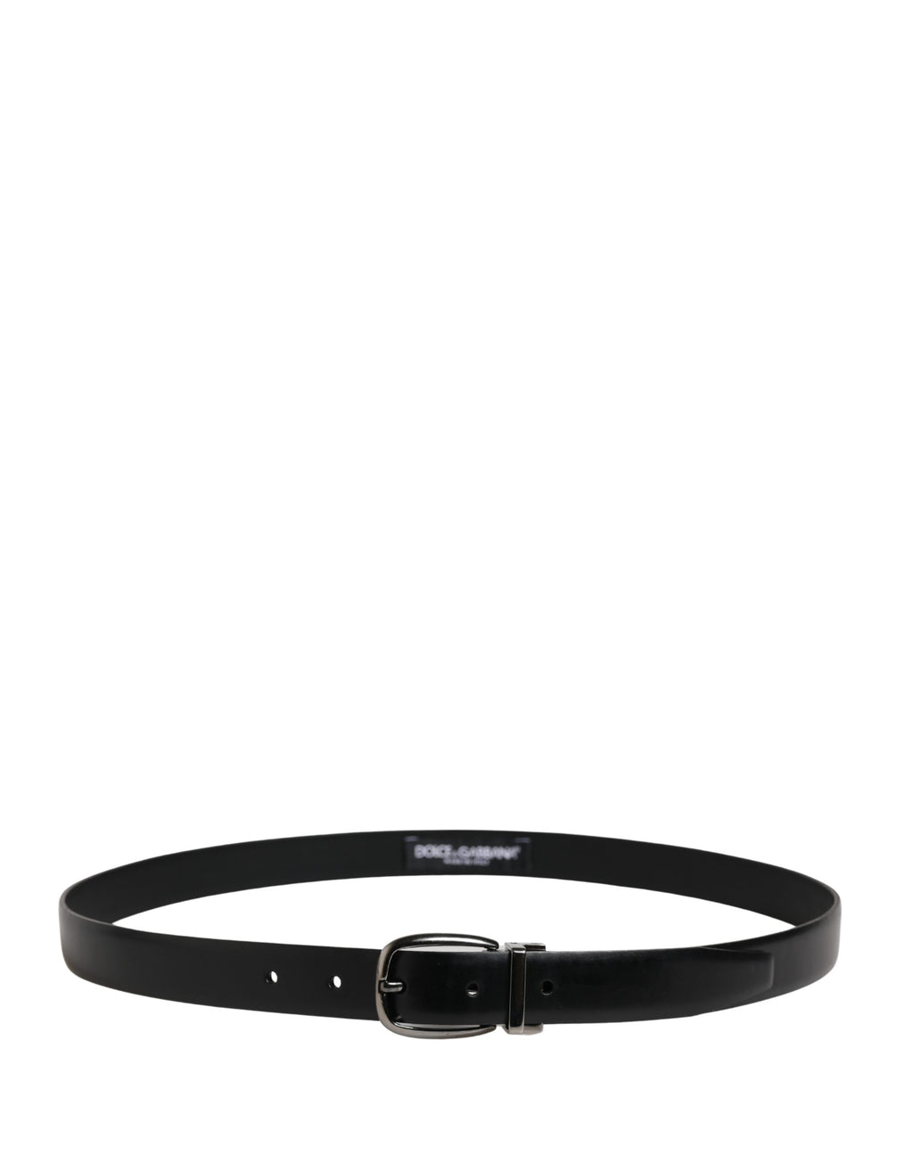 Men Black Classic Leather Metal Buckle Belt