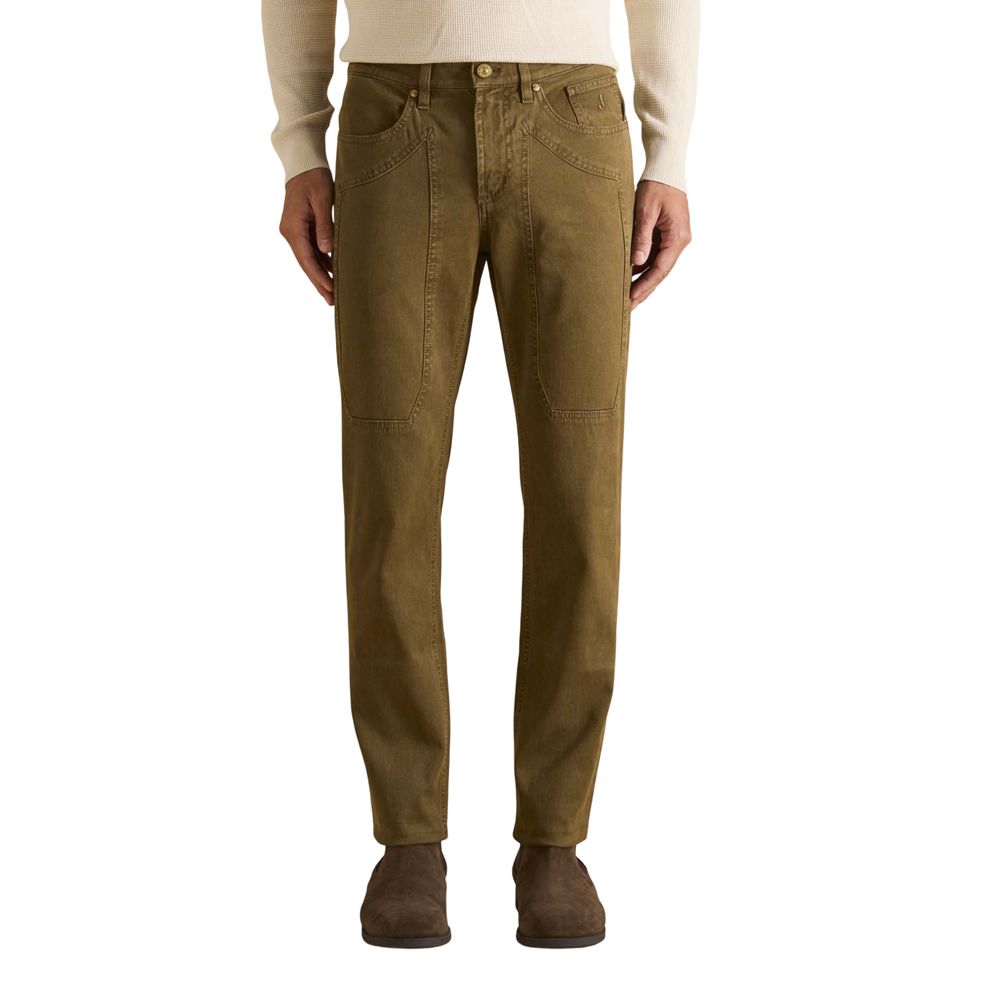 Brown Cotton Skinny Jeans