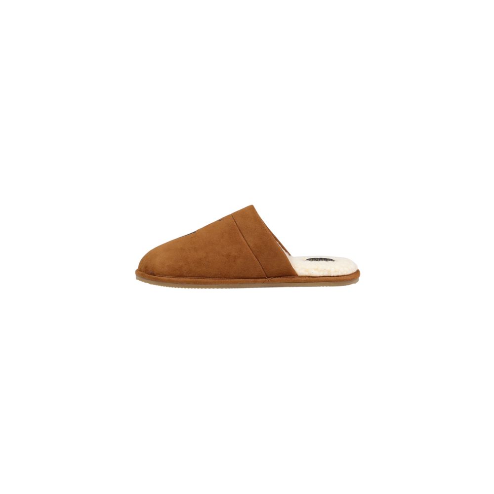 Brown Textile Slippers