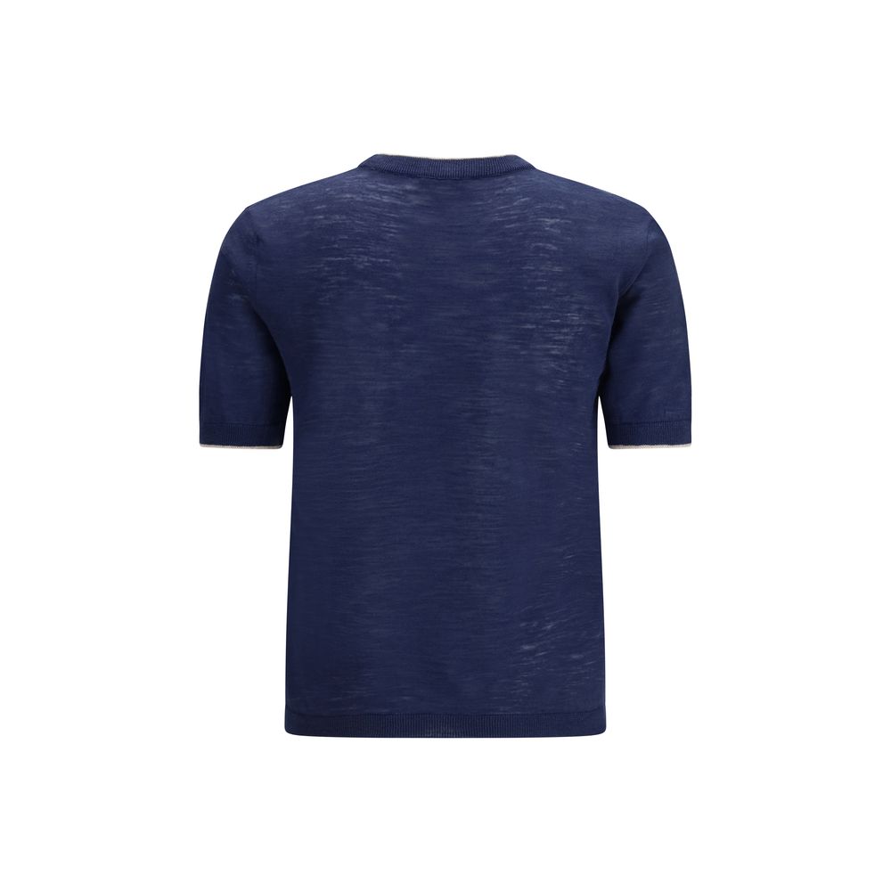 Blue Linen Shortsleeve Shirt
