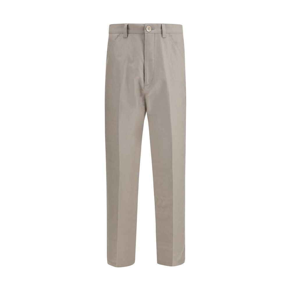 Beige Cotton Dress Pants