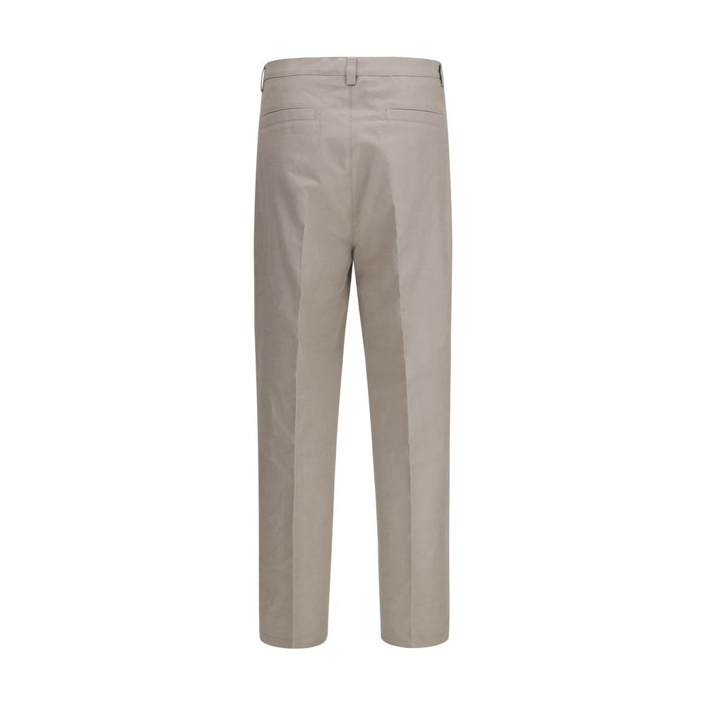 Beige Cotton Dress Pants