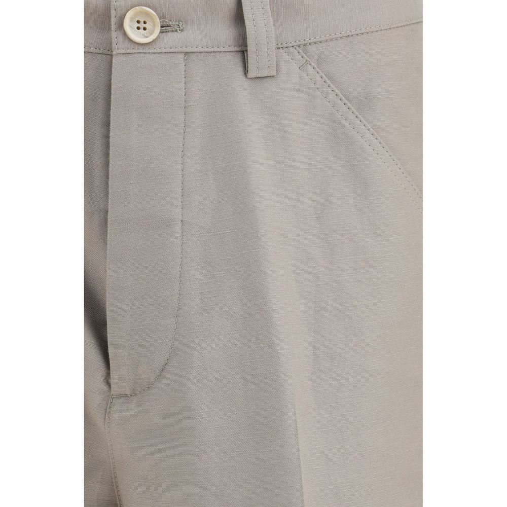 Beige Cotton Dress Pants