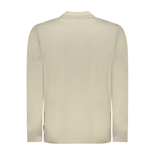 Beige Cotton Men Polo Shirt