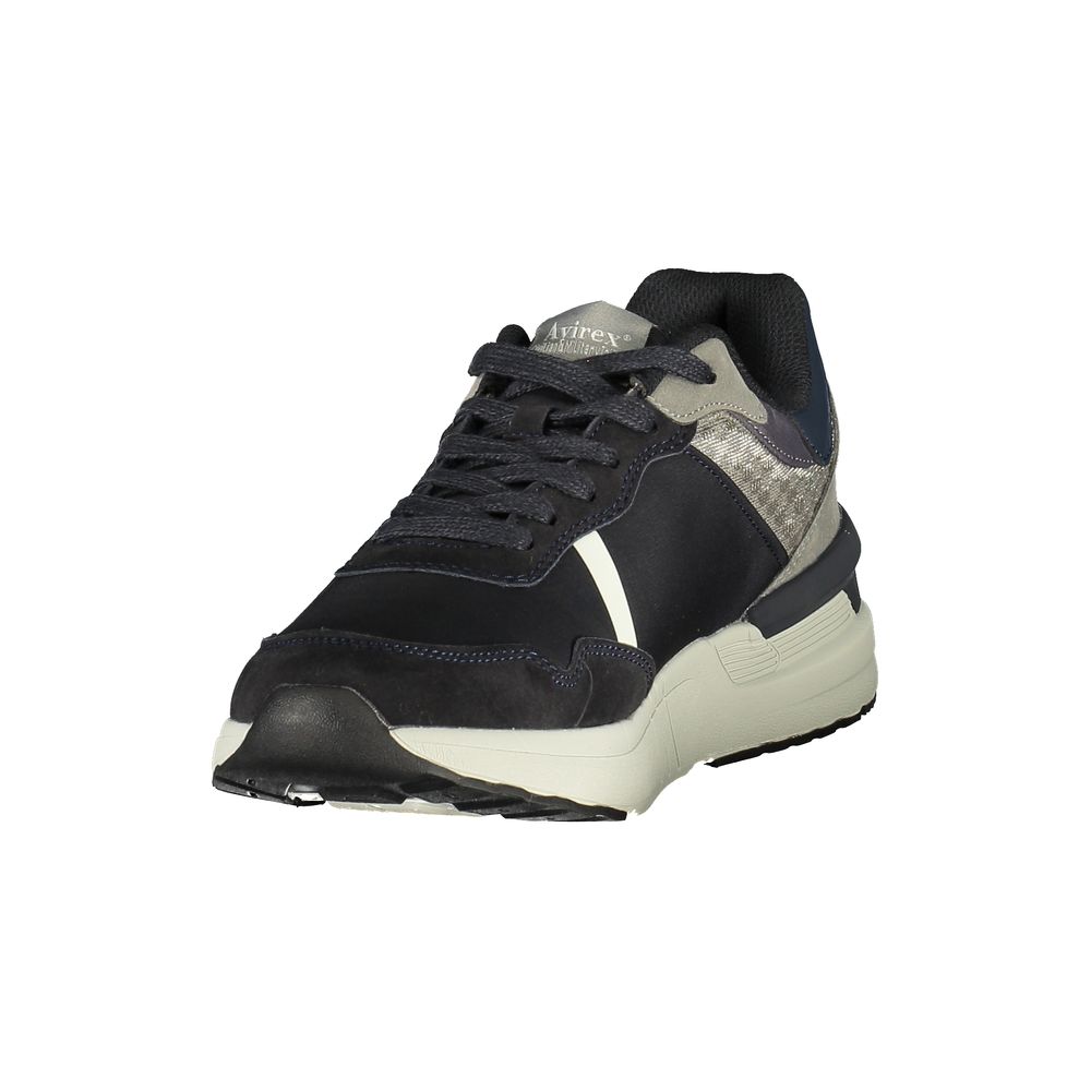 Blue Polyurethane Men Sneaker