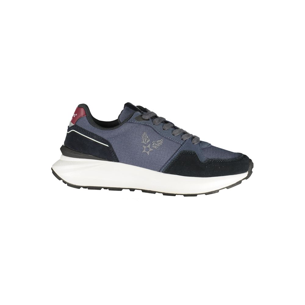 Blue Polyurethane Men Sneaker