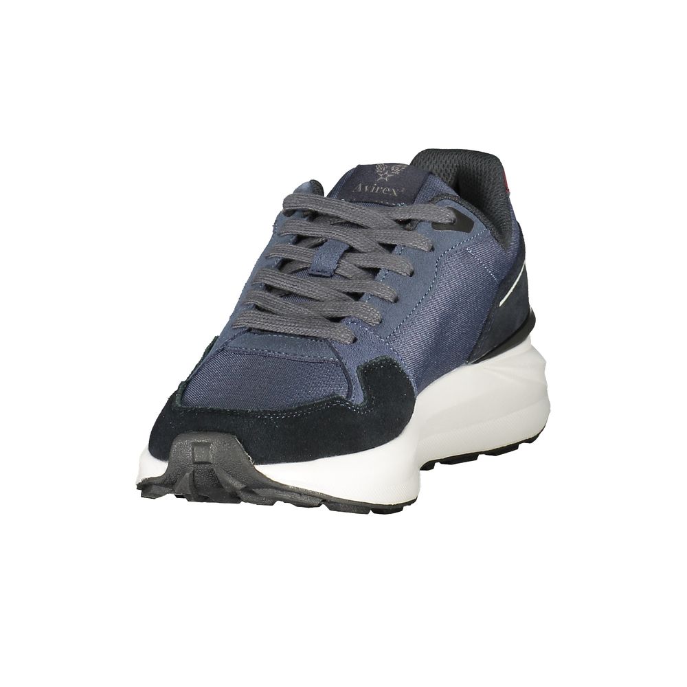 Blue Polyurethane Men Sneaker