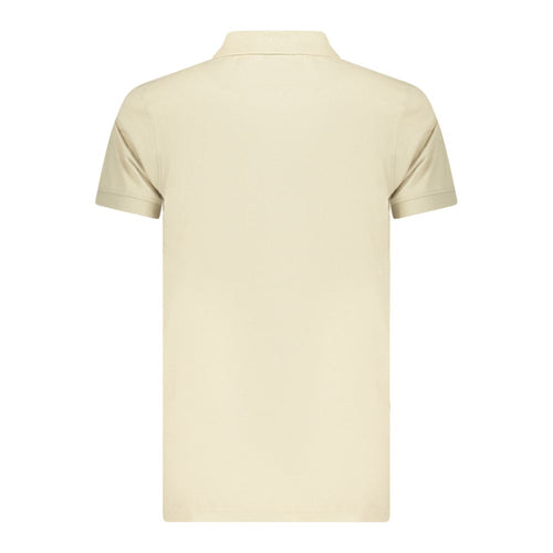 Beige Cotton Men Polo Shirt