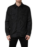 Black Logo Plaque Long Sleeves Shirt Jacket