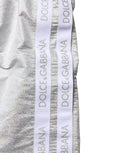 Silver Polyester Drawstring Men Shorts Swimwear