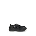 Black Calf Leather Bos Taurus Flat Sandals