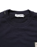 Black Logo Plaque Jersey Sweatshirt Cotton Sweater