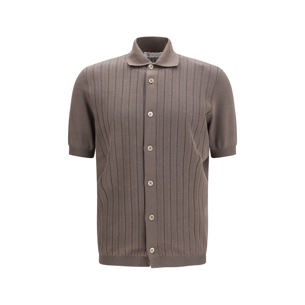 Brown Cotton Polo Shirt
