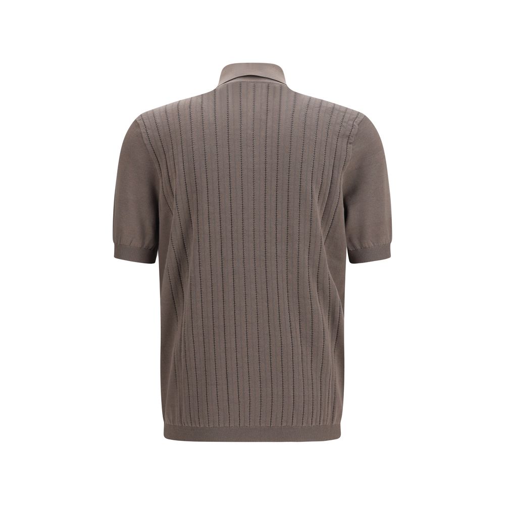 Brown Cotton Polo Shirt