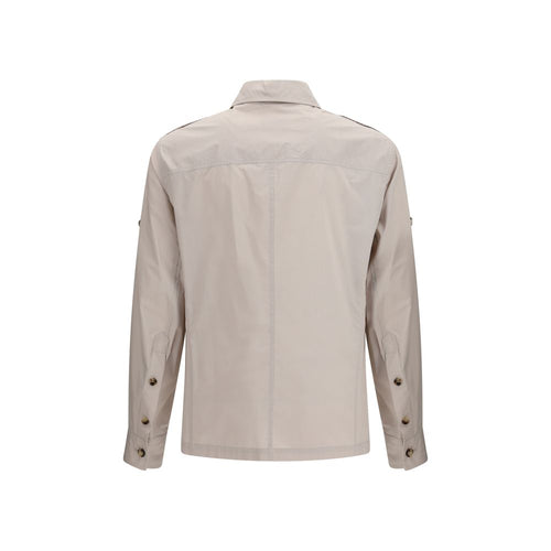 Beige Cotton Full-Length Jacket