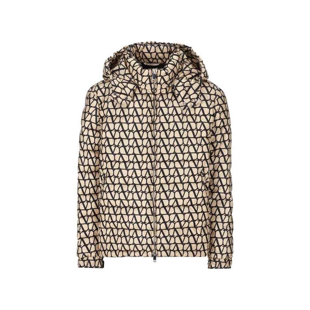 Beige Polyamide Full-Length Jacket