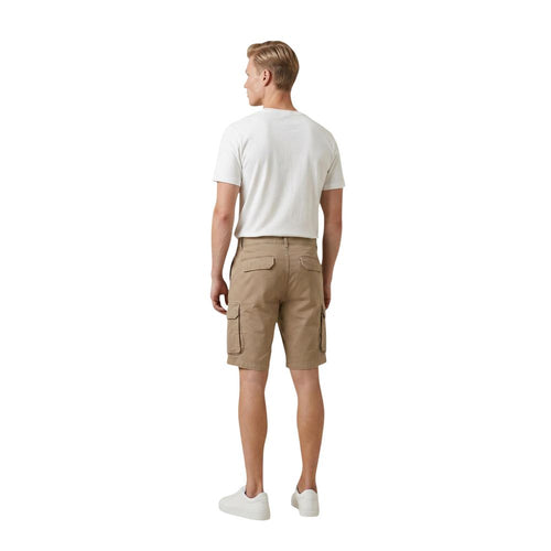 Beige Cotton Bermuda Shorts
