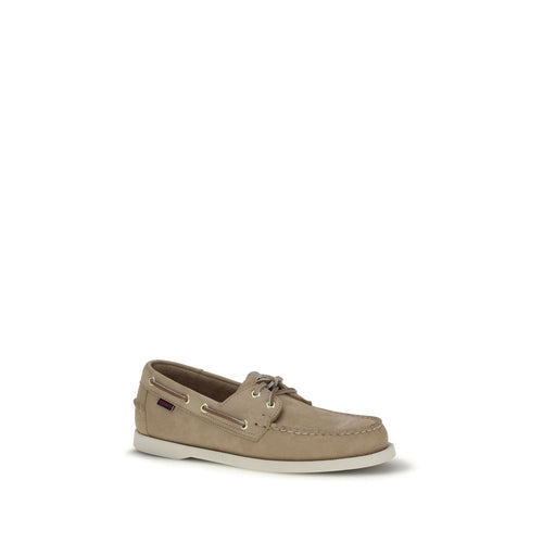 Beige Calf Leather Bos Taurus Slip-On Loafers