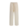 Beige Cotton Casual Pants