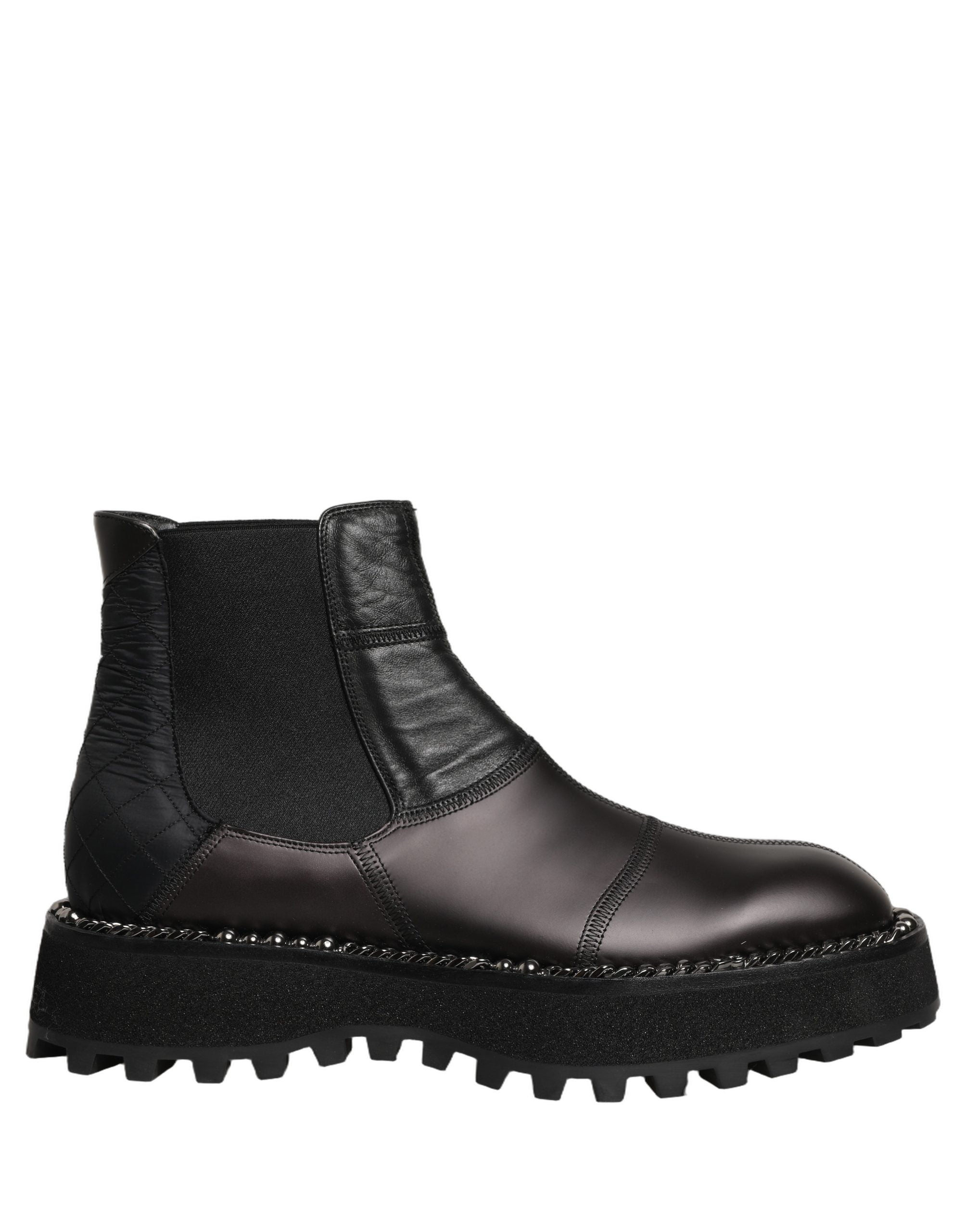 Black Chelsea Boots Leather Slip On Men Shoes
