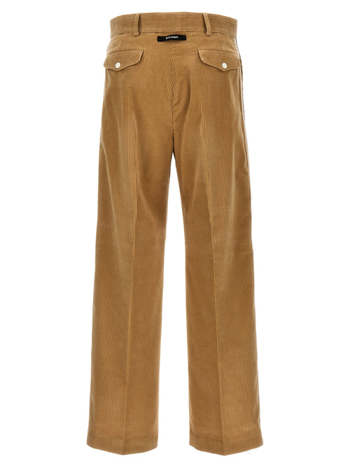 Beige Cotton Casual Pants