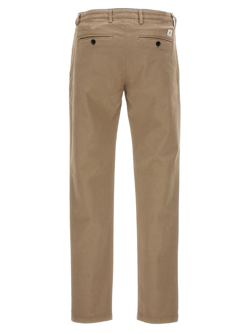 Beige Cotton Casual Pants