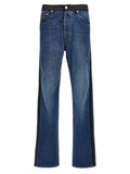 Blue Cotton Straight-Leg Jeans