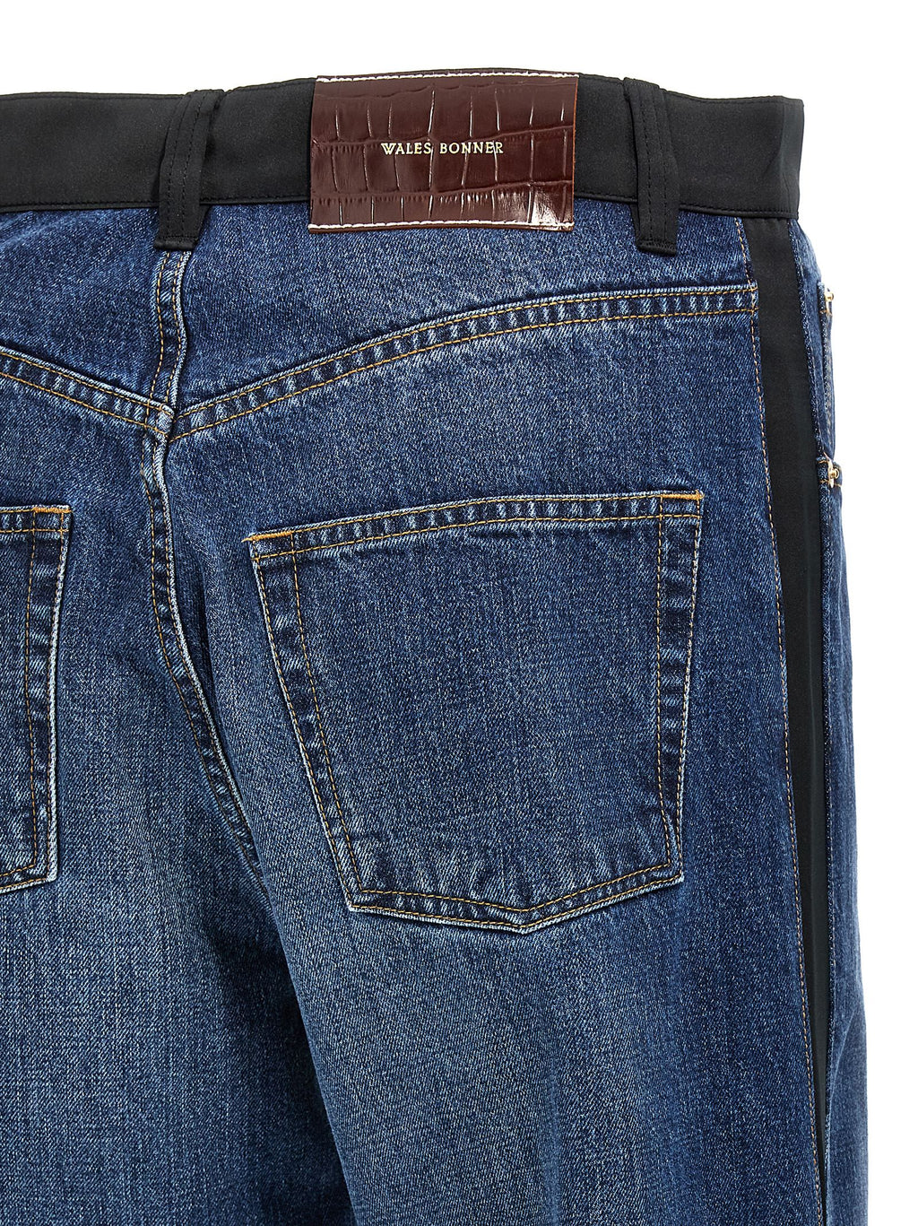 Blue Cotton Straight-Leg Jeans