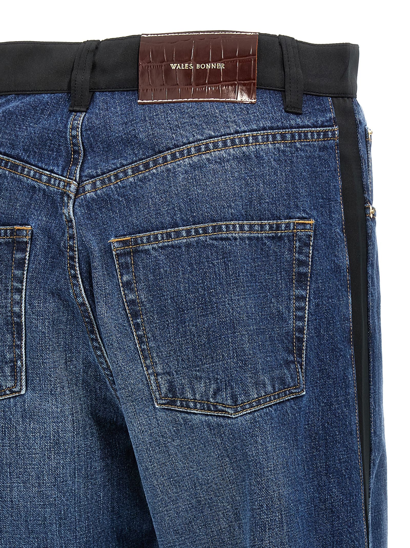 Blue Cotton Straight-Leg Jeans