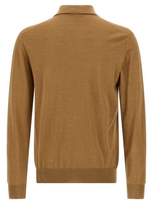 Beige Cashmere Polo Shirt