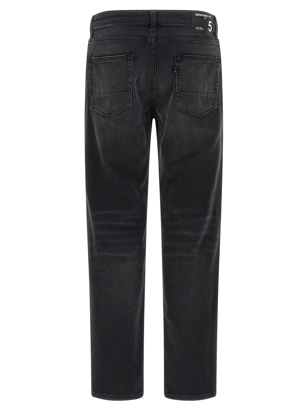 Black Cotton Straight-Leg Jeans