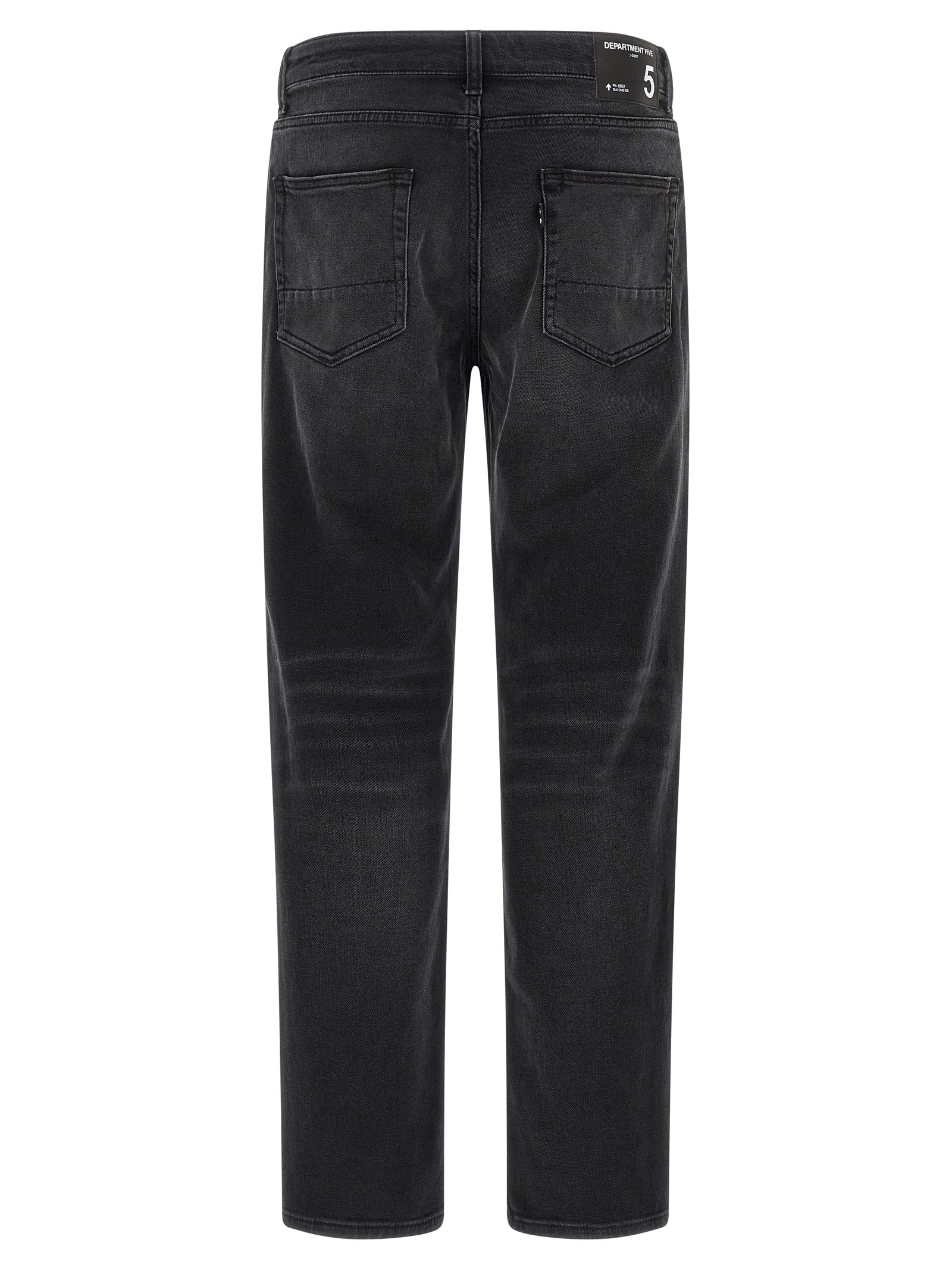 Black Cotton Straight-Leg Jeans