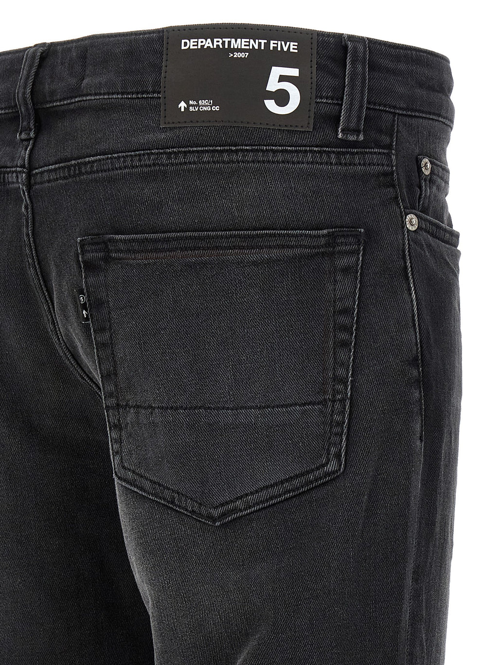 Black Cotton Straight-Leg Jeans