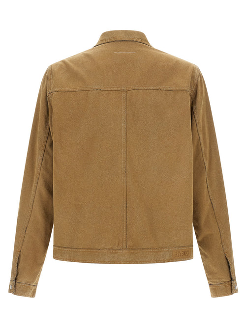 Beige Cotton Denim Jacket