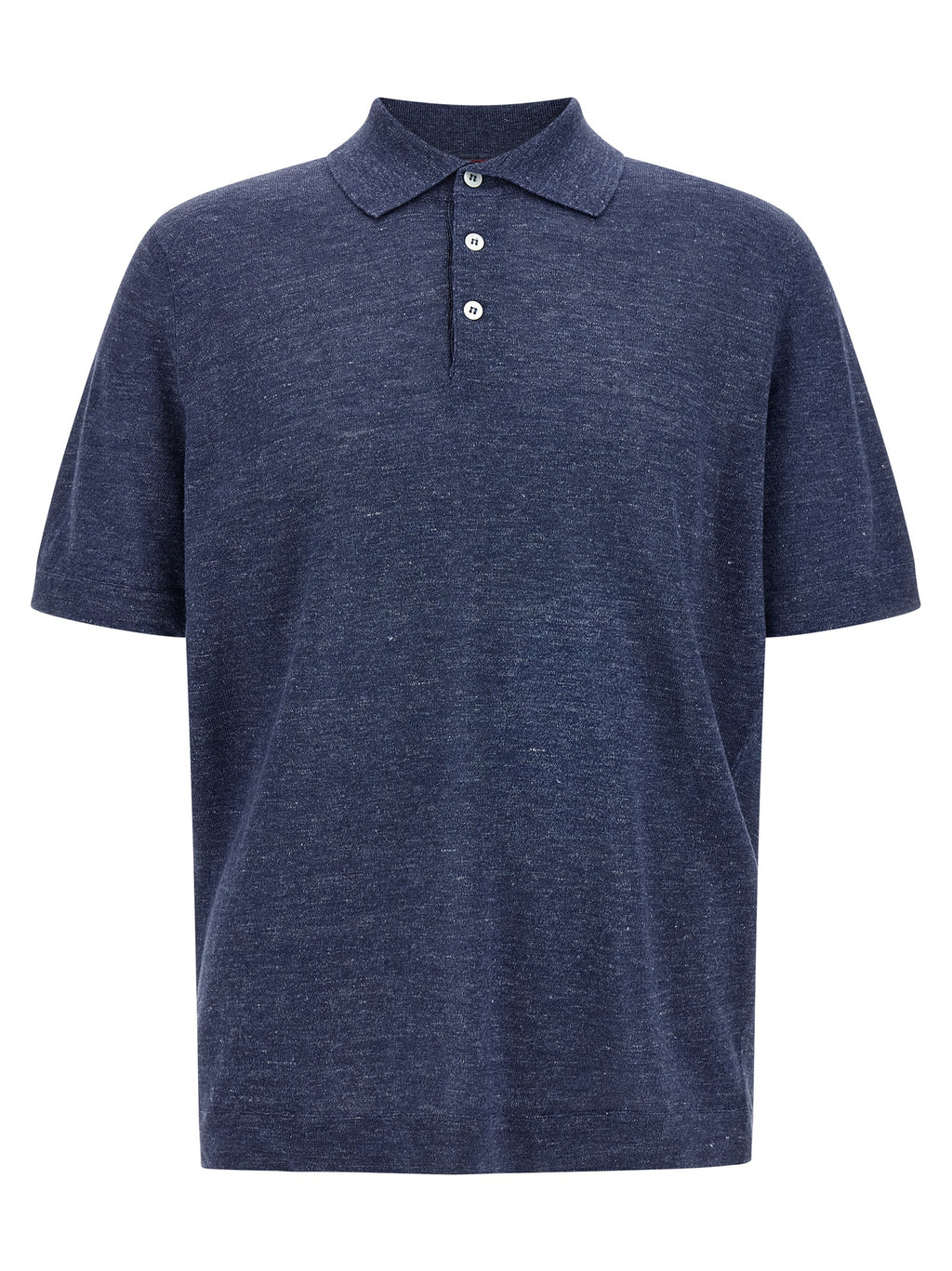 Blue Linen Polo Shirt