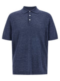 Blue Linen Polo Shirt