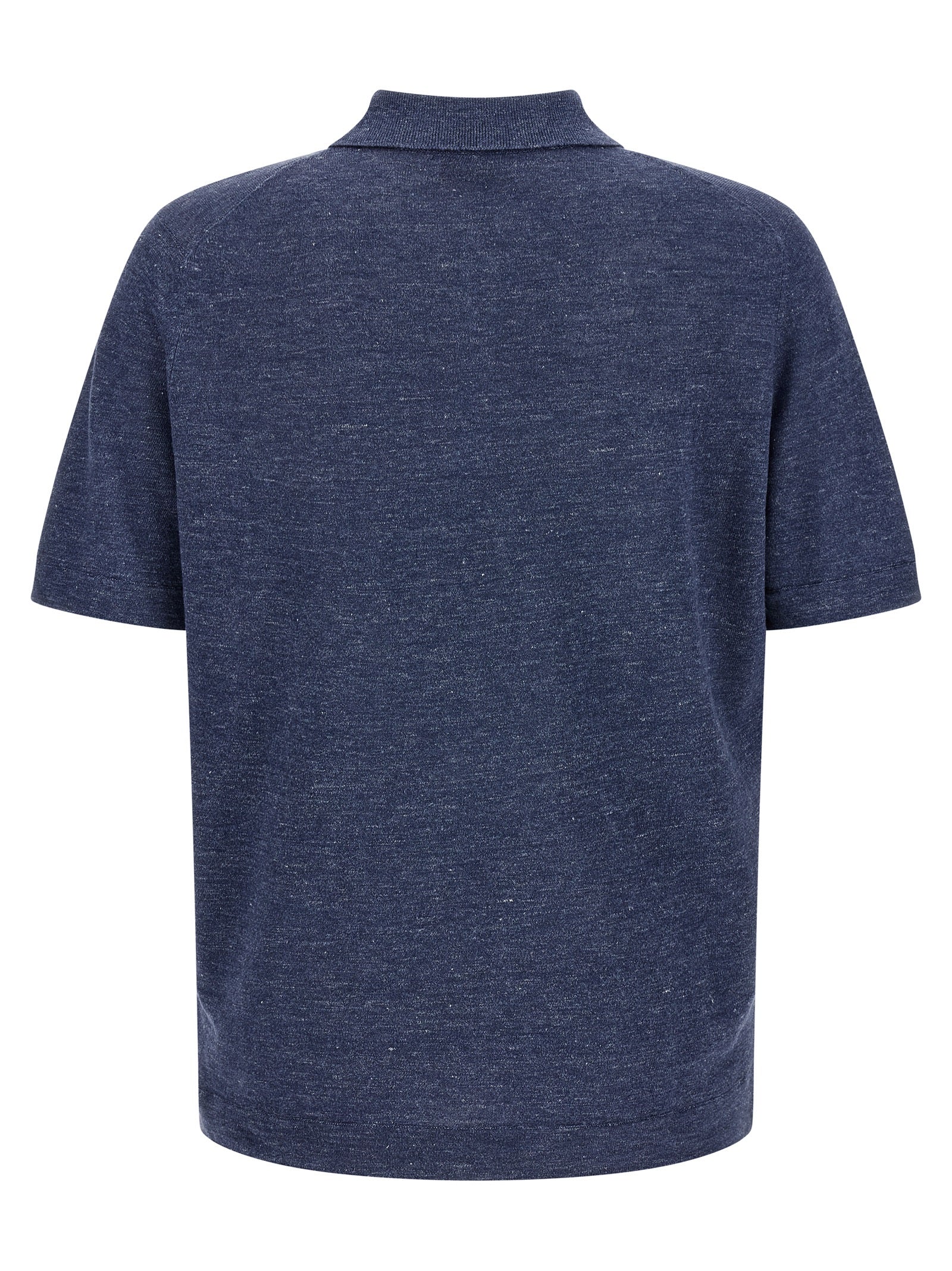 Blue Linen Polo Shirt