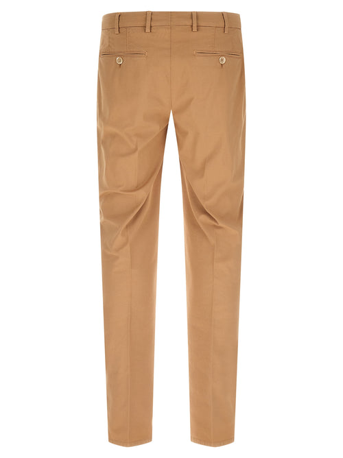 Beige Cotton Casual Pants