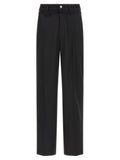 Black Polyester Casual Pants