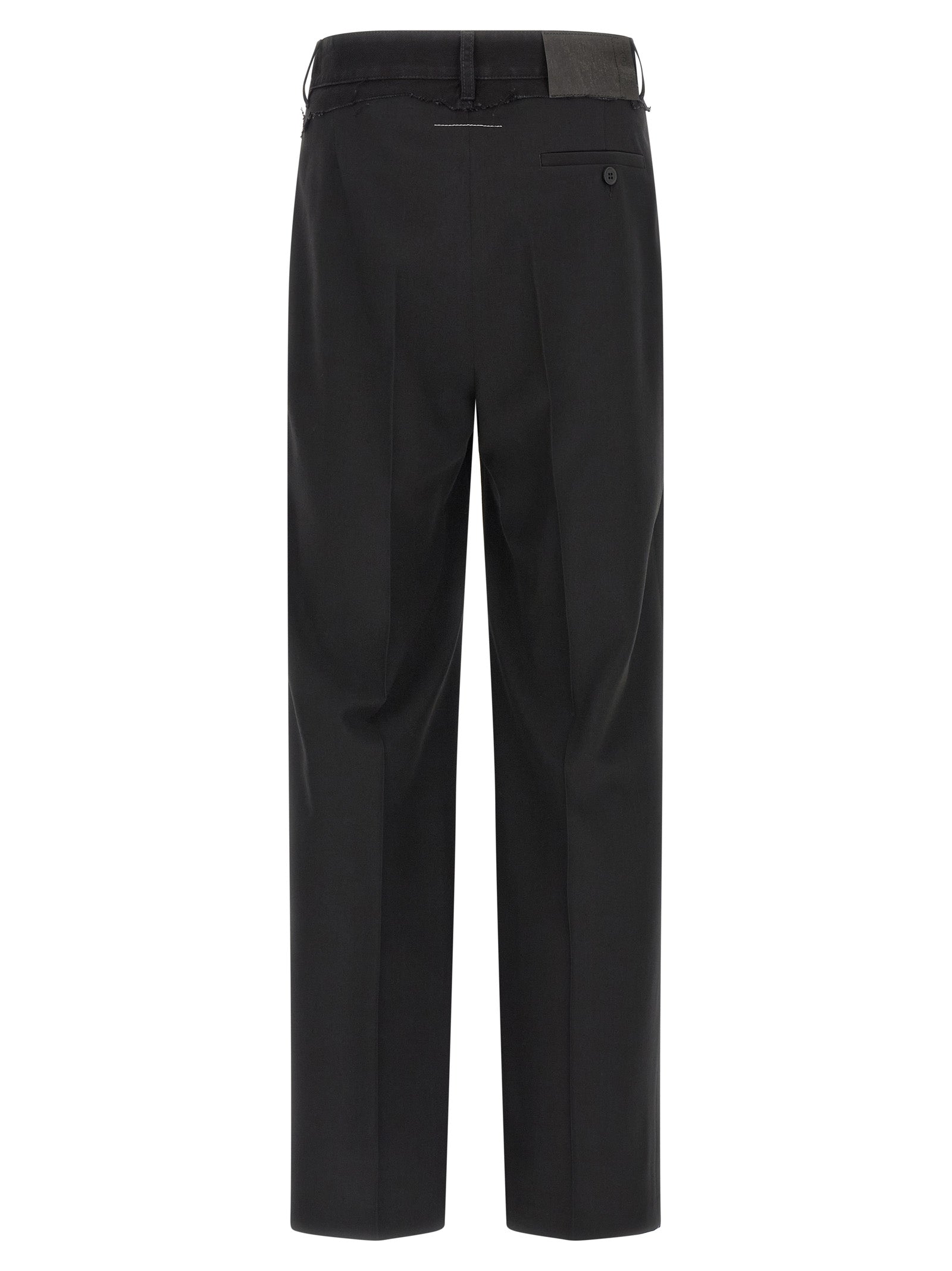 Black Polyester Casual Pants