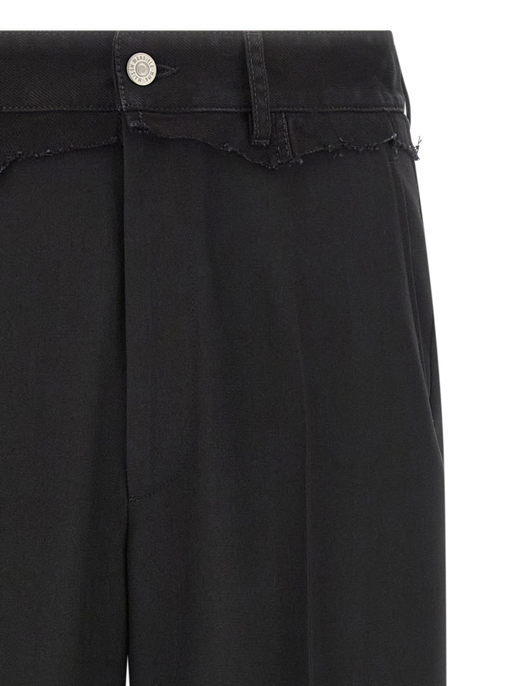 Black Polyester Casual Pants