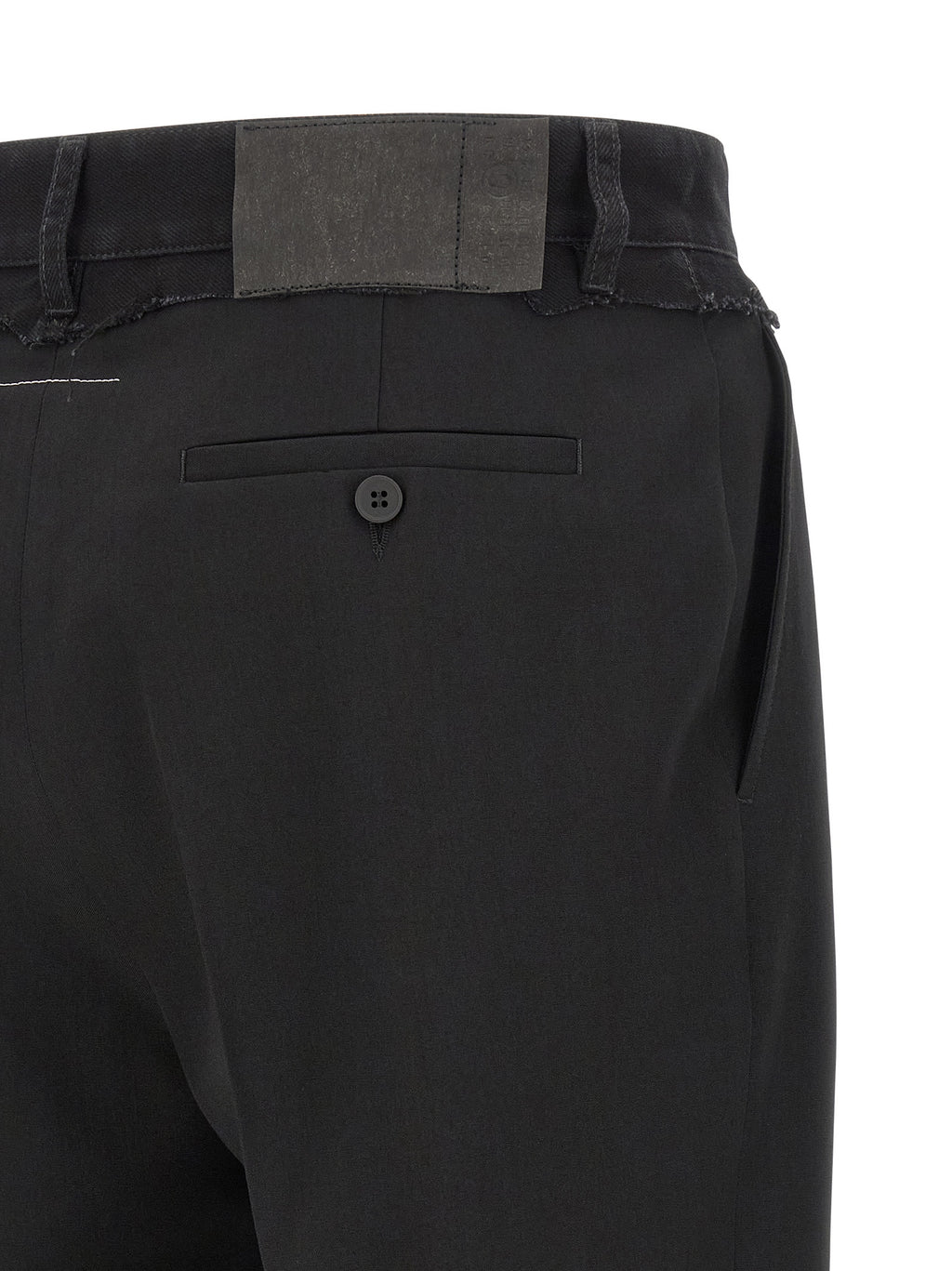 Black Polyester Casual Pants